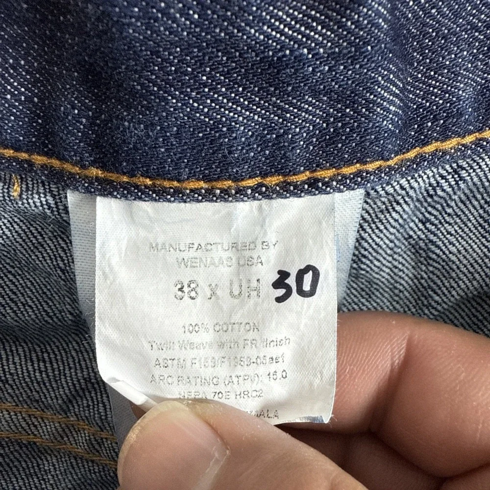 Wenaas Flame Res HRC 2 FR Size US 38x30 Men's Blue Denim Jeans Workwear